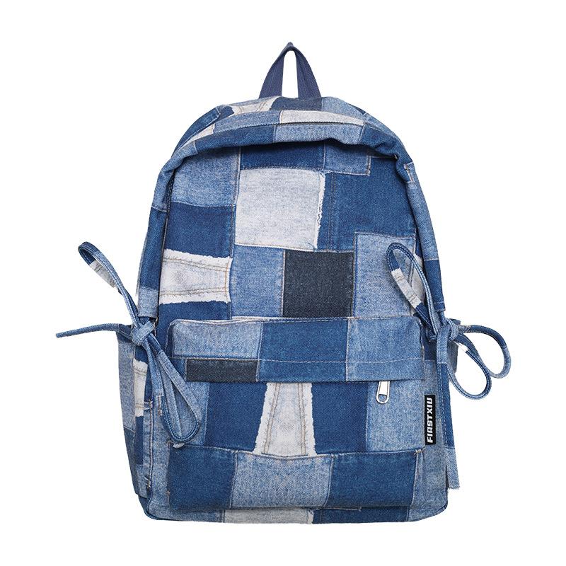Schoolbag high value ins sweet wind girl bow plaid backpack Han Faner design sense primary and secondary school backpack
