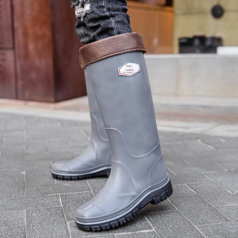 Men's 45CM High Work Rain Boots: Durable, Non-Slip, Waterproof, Thick-Soled for Construction