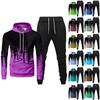 Mens Hooded Sports Tracksuit Unisex Two-Piece Running Outfits Long Sleeve Pullover Hoodies Sweatshirt+Sweatpants Set