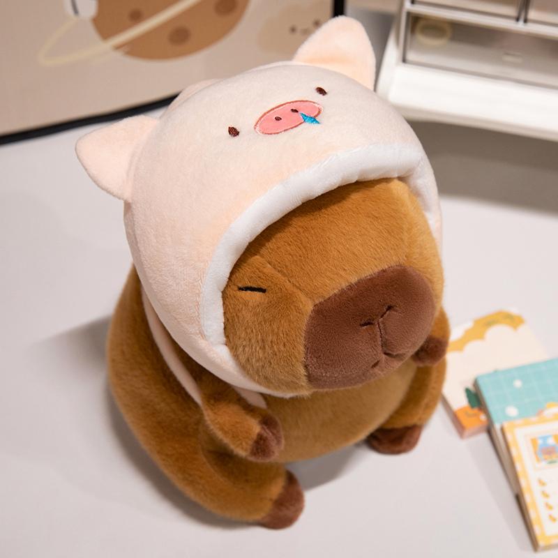 Cute Capybara Plush Toy 22 28 38CM Soft Simulation Cosplay Pig Dinosaur Chick Shark Doll Perfect Gift for Kids