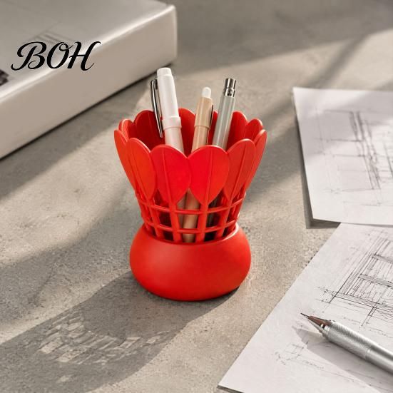 Handmade Desk Decor Badminton Shape Pen Holder, Large Capacity Creative Storage Cup, Teacher Organizer 3D Printed for Home And Office Supplies Cup