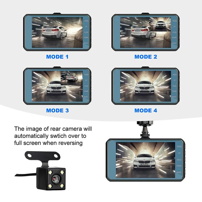 2025 Новый HD 1080P 4" сенсорный экран IPS видеорегистратор передняя и задняя камера автомобильный видеорегистратор черный ящик для автомобиля ночное видение видеорегистратор для водителя