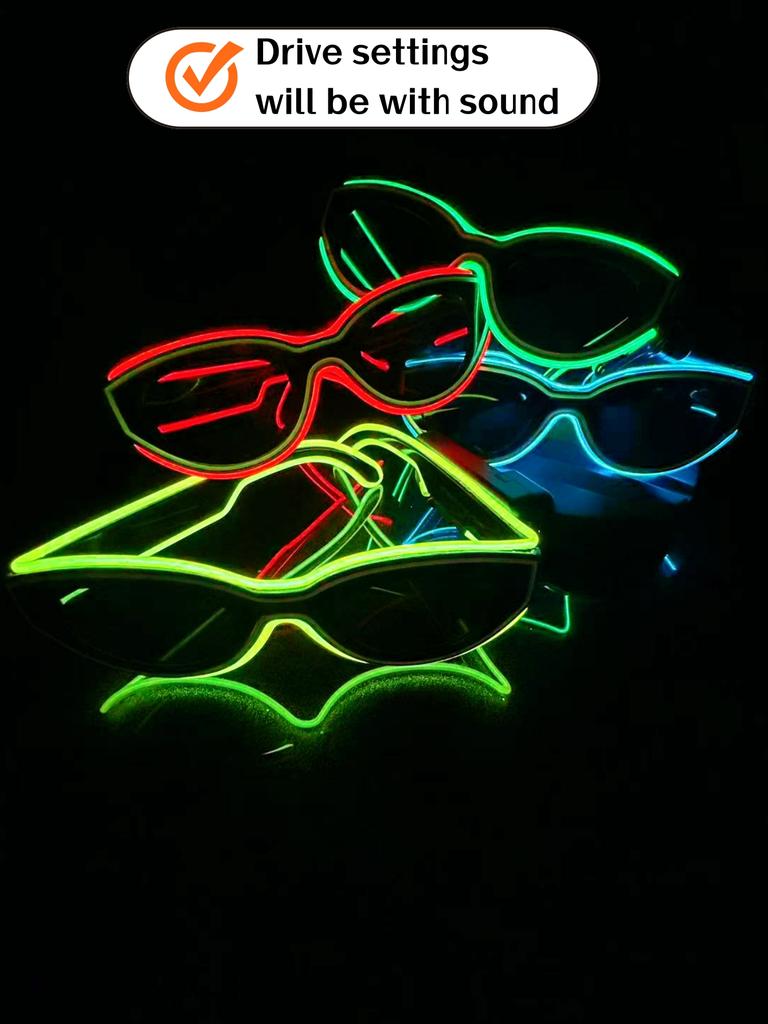Беспроводные светящиеся EL-очки Светодиодные пиксельные солнцезащитные очки для дискотеки KTV бара концерта атмосфера вспышки вечеринка онлайн-знаменитости