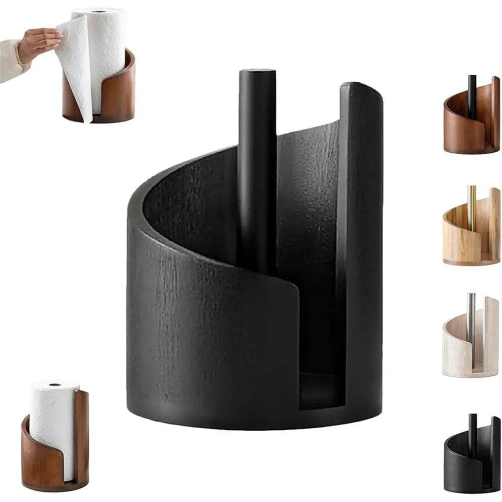 Countertop Design Wooden Paper Towel Holder Freestanding Base Freestanding Paper Roll Holder Home