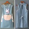 Cooking Apron Contrast Color Oil-proof Workwear Lovely Sleeveless Dinner Apron for Home
