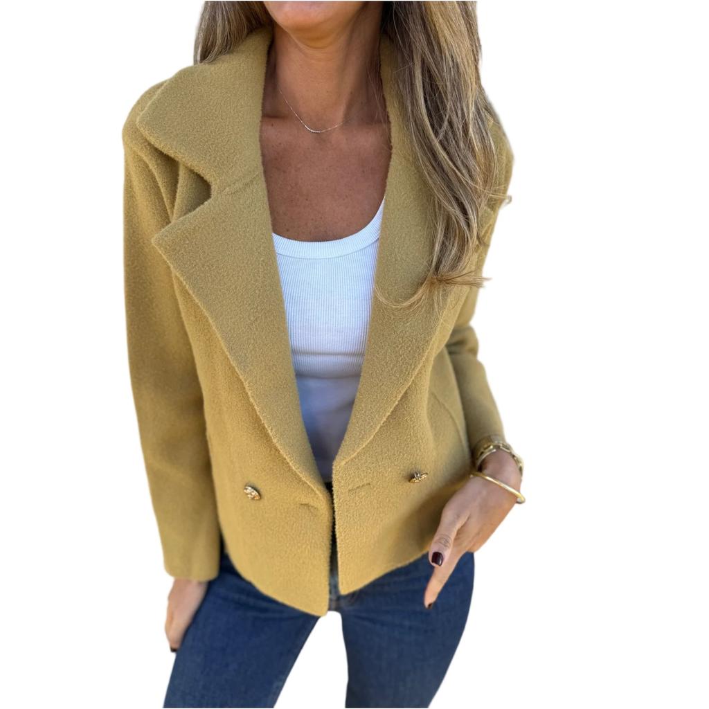 Модный женский весенний повседневный кардиган, однотонный жакет с лацканами