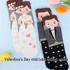 Wedding Crew Socks Gift Cartoon Bride Groom Pattern Cotton Socks Married Decoration Engagement Honeymoon Essential Gift