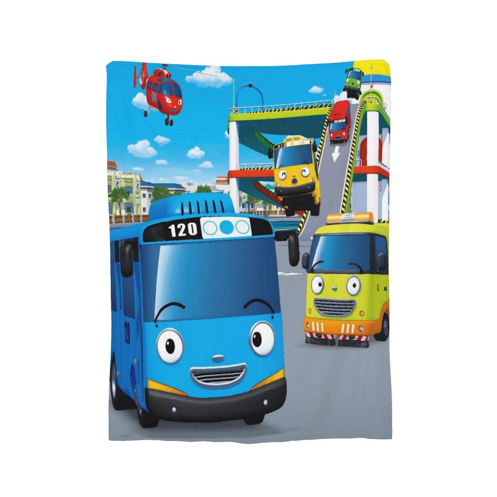 Tayos Little Bus Smile Cute Blankets Fleece Summer Air Conditioning Breathable Super Soft Throw Blanket for Bedding Rug Piece