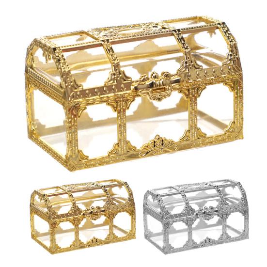 Vintage Candy Box Transparent Body Plastic Pirate Treasure Storage Box Party Supplies