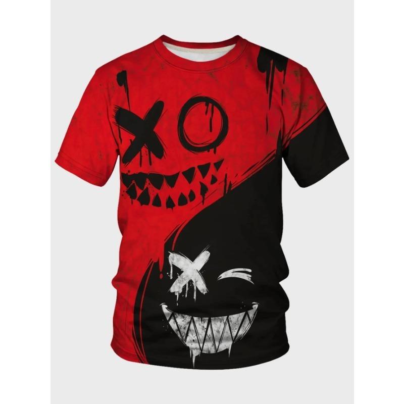 Street Fashion T-Shirt For Men Short Sleeve Hip Hop Print Tee Shirt Handsome Male T Shirt Pullover Man Oversized Clothing 2024