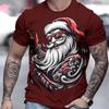 Забавный принт Санта-Клауса Мужская футболка Рождественские футболки Топы с коротким рукавом Модная повседневная уличная одежда Футболка большого размера Мужская одежда