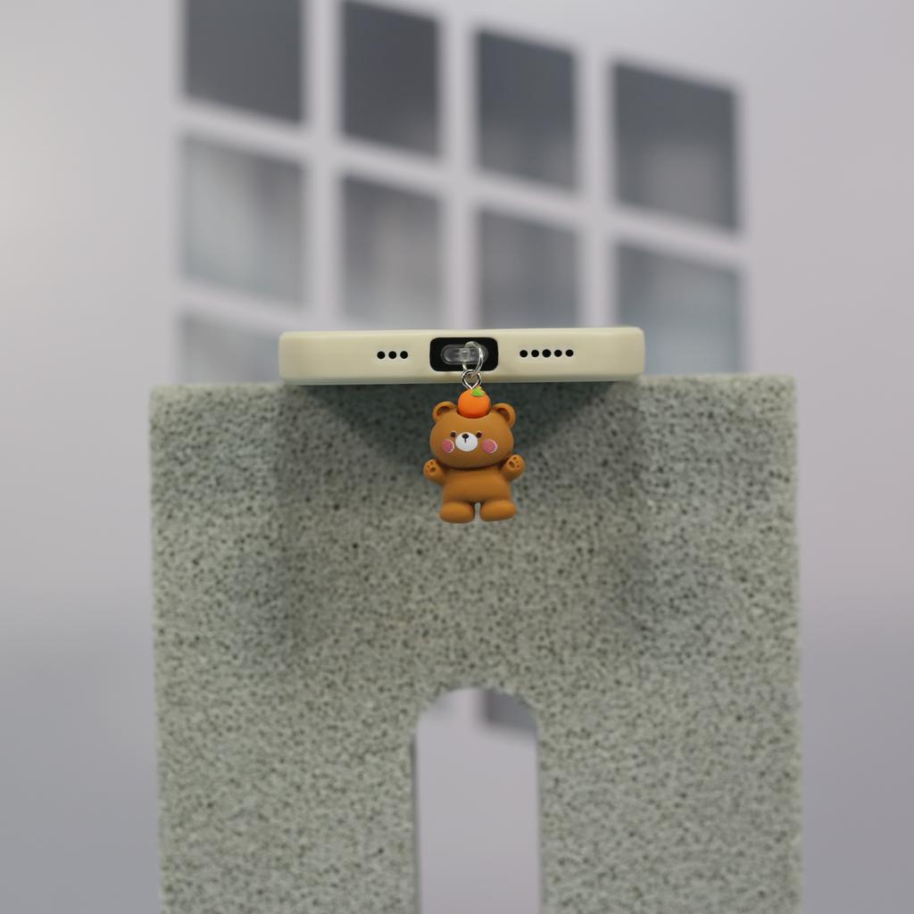 Cute Cat Frog and Bear Dust-Proof Phone Plug Charms Phone Accessory Decorations Suitable for iPhone and Type-C Charging Ports2