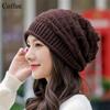 Solid Color Knitted Hat Oversized Skullcap Casual Beanie Hats  Women Men