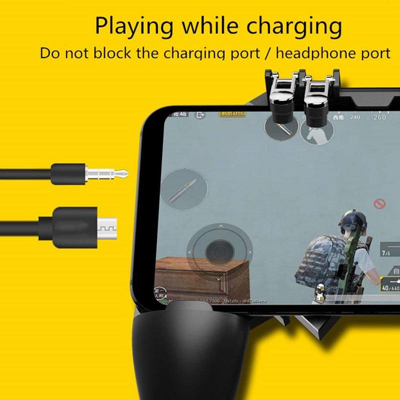 AK66 Six Fingers PUBG Game Controller Gamepad Metal Trigger Shooting Free Fire Gamepad Joystick For IOS Android Mobile Phone 5