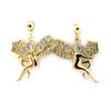 Les Trésors De Lily [L4289] - Gold Plated 'Tinker Bell' Earrings Golden White - 20x15 Mm
