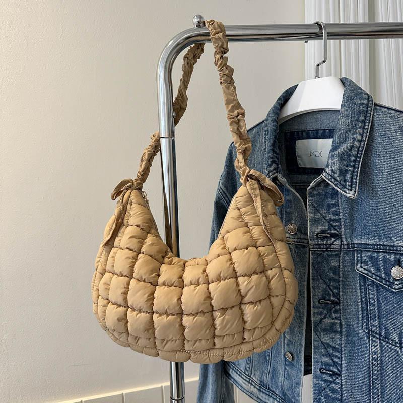 Nylon Bag Handbag Women Tote Bag Top Handle Bag New Personalized Pleated Cloud Bag Fashion Oxford Cloth Shoulder Oblique Dumpling Bubble Bag