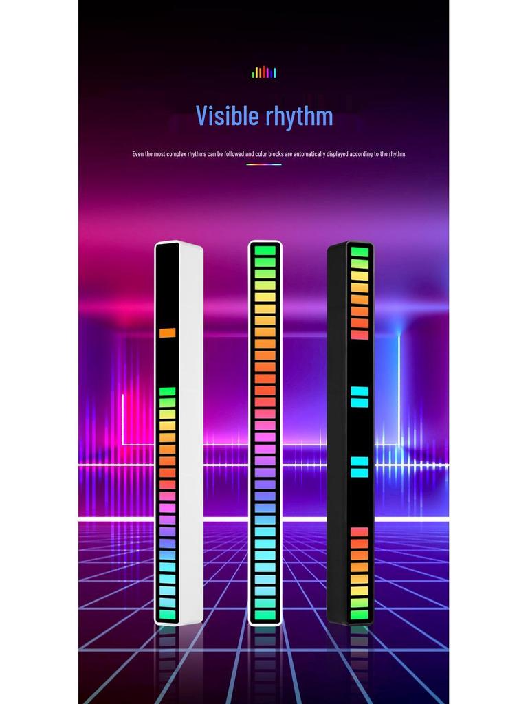 RGB светодиодная подсветка, синхронизированная со звуком: Модный Цветной Светодиод для Создания Музыкальной Атмосферы в Автомобиле или на Столе со Звуковым Сенсором