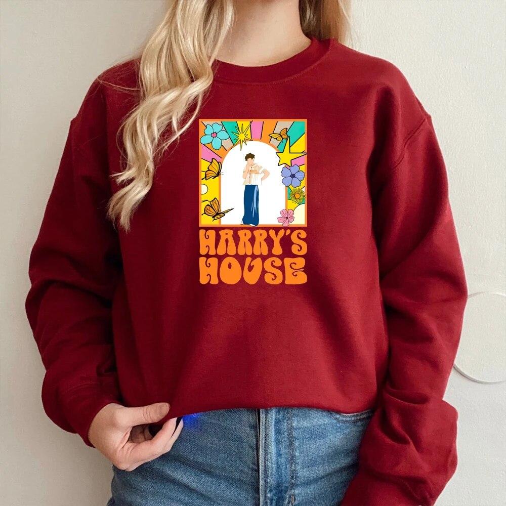 Unisex HoodieHarrys House New Album Sweatshirt Y2k Harrys Home Graphic Pullover Love on Tour 2023 Matilda Track List Crewneck Sweatshirts