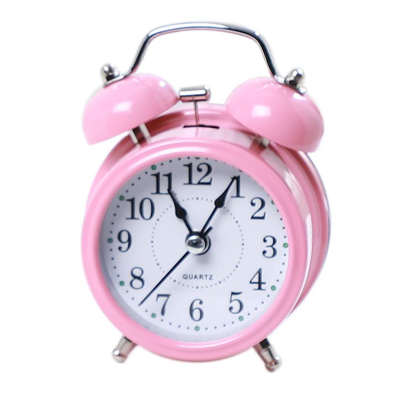 Super Loud Student Cartoon Sweeping Seconds Alarm Clock Head of Bed Silent Alarm Clock Luminous Male and Female Student Small Alarm Clock Home Use