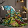 Dinosaur Blanket for Kids, Soft Flannel Throw Blanket with Precision Seams, Double-Sided Warm Nap Blanket, Role-Play Cape Machine Washable Kids