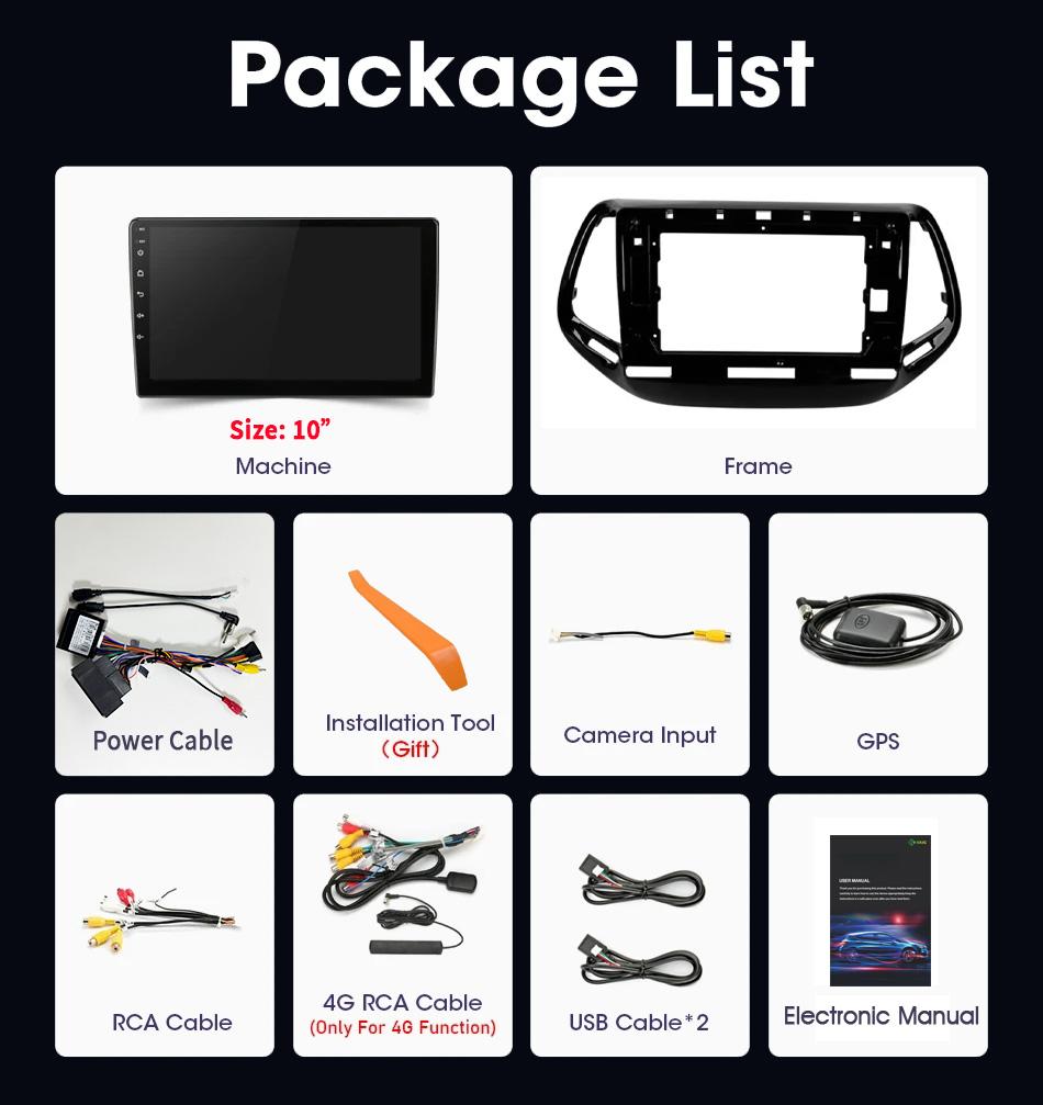 Android 13 Для Jeep Compass 2 MP 2016 - 2018 Мультимедийная Навигация GPS 4G WIFI Автомагнитола Плеер Автомагнитола Carplay Радио Экран