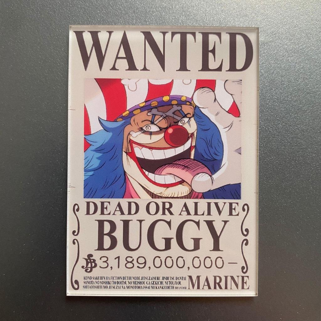 Creative One Piece Wanted Poster Magnet - Anime Cartoon Fridge Decor & Message Sticker