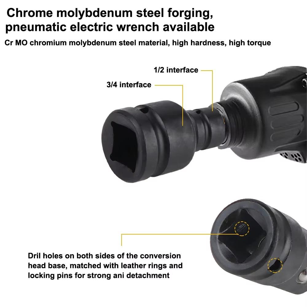 6Pcs/Set Heavy Socket Wrench Set 1/4 1/2 3/8 3/4 Ratchet Breaker Socket Converter Set With Storage Box Pneumatic Sleeve Adapter