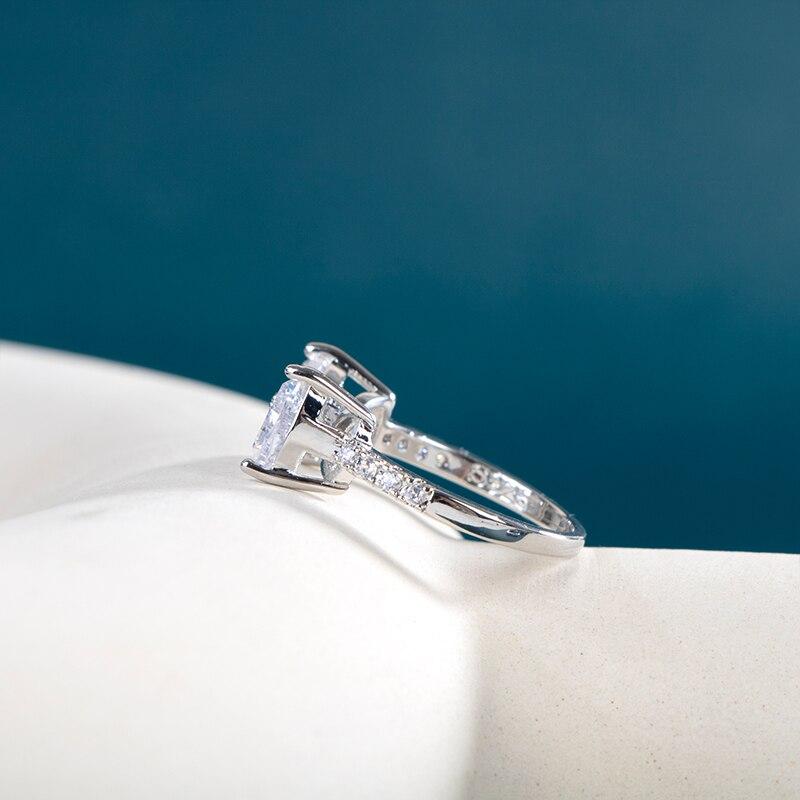 BELLA BOX Роскошные серебряные кольца с бантом для женщин, циркониевые камни в форме сердца, романтические подарки, элегантные аксессуары, повседневное кольцо, хит продаж