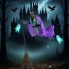 2025 Новый Летающий Ведьмак на Хэллоуин Уличный С Звуковой и Движковой Активацией, Светящиеся Глаза, Страшный Для Двора, Газона, Внутреннего Декора