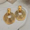 Exaggerated Irregular With A French Vintage Texture A Pair Of Geometric Round Earrings Round Screw Thread Earrings  Jewelry Accessory