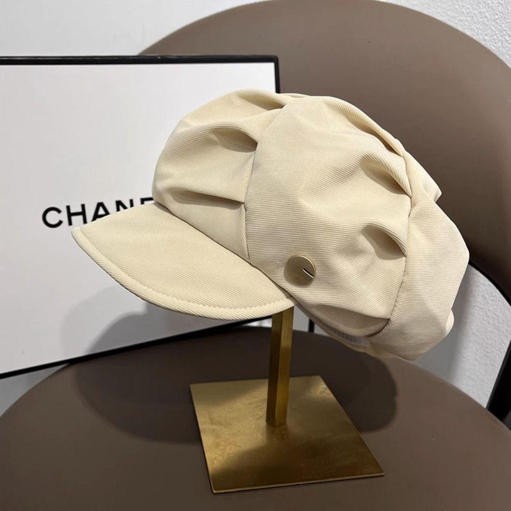 Модная многослойная восьмиугольная шляпа, дышащая, однотонная, кепки газетчика, ветрозащитные плиссированные береты, женские, мужские