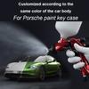 AABKR1 For Porsche Cayenne Mancan Panamera 911 718 Boxster Cayman Taycan 2010-2024 Car Key Paint Case Bordeaux Red Shell Replacement