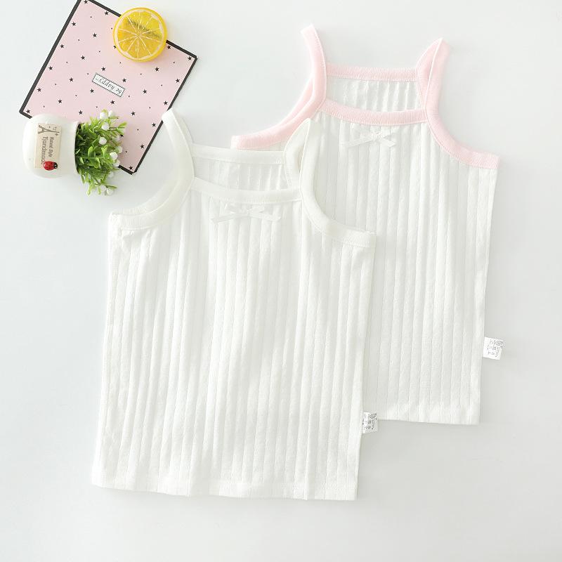 2 шт. Девочки Майка 2-12 лет Белый Базовый топ-майка для девочек Спортивные топы Набор трусов для девочек