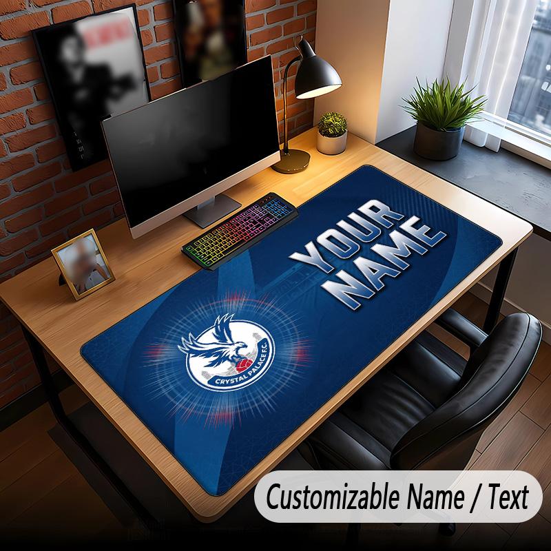 Large Mouse Pad Crystal Palace Print Custom Name Text Desk Mat for Office Gaming