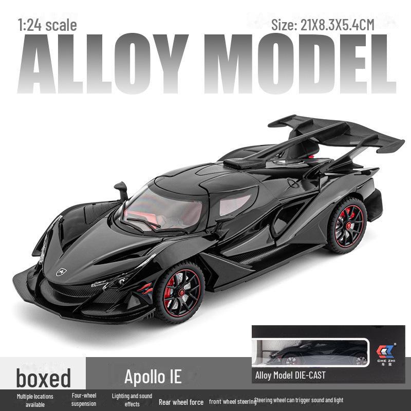 Аполлон IE 1:24 Модель автомобиля из легкого сплава: Спортивная игрушка с оттягивающимся механизмом, звуком и светом, с открывающимися дверцами