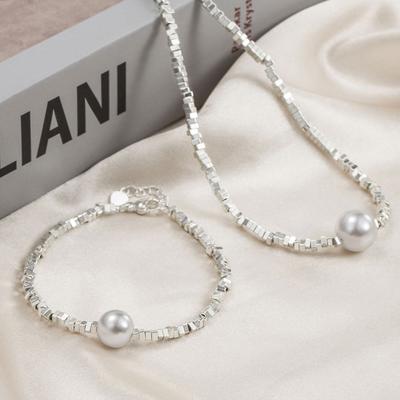 Ожерелье с подвеской из сломанного серебряного браслета Hanchao Pearl, легкое, роскошное, изящное, ручной работы