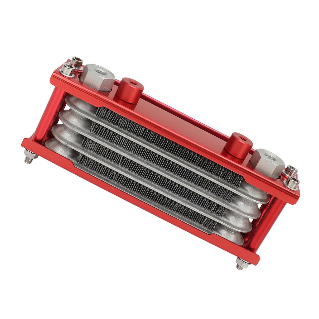 17 шт. Комплект радиатора масляного радиатора для мотоцикла Алюминиевый 4-рядный Комплект для охлаждения моторного масла Замена для Monkey 125cc-140cc Красный