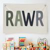 Funny Dinosaur Wall Decor for Boys Toddler, Green Dinosaur Banners Room Decor for Kids Bedroom Classroom Playroom, Rawr Canvas Banner Wall Hanging
