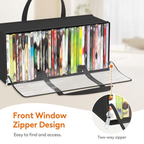 Сумка для хранения книг с ручкой, застежкой-молнией, большой вместимости, с прозрачным окошком