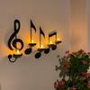 1 Set Candle Metal Musical Holder Wall-mounted Creative Handmade Note Key Shape Tea Light Display Stand Home