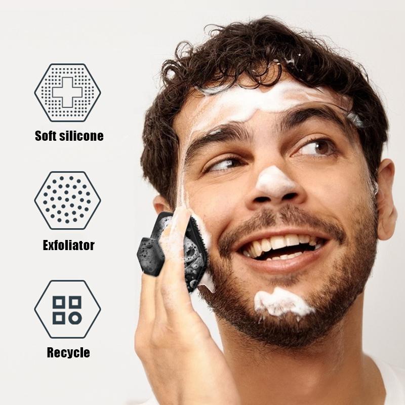 1Pc Soft Silicone Exfoliating Brush Facial Cleansing Brush Manual Body Cleansing Brush Bath Gentle Massage Bath Brush Men