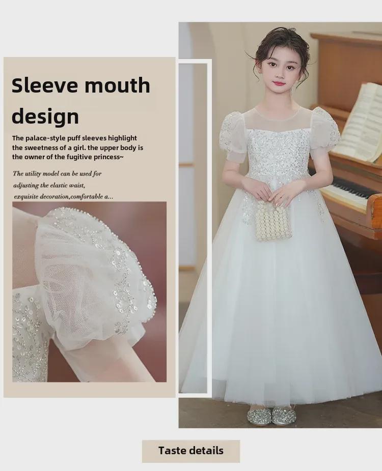 Высококачественное пышное платье принцессы для девочек - летний наряд для игры на пианино и дня рождения