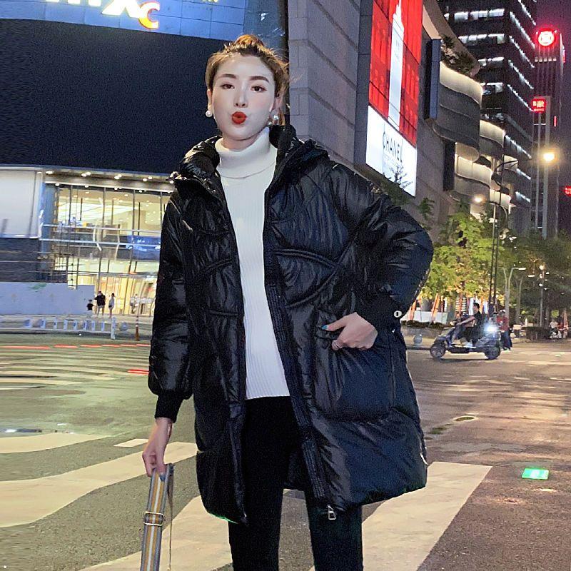 Women's Autumn And Winter High-end Down Jacket Thickened Mid Length Hooded Jacket