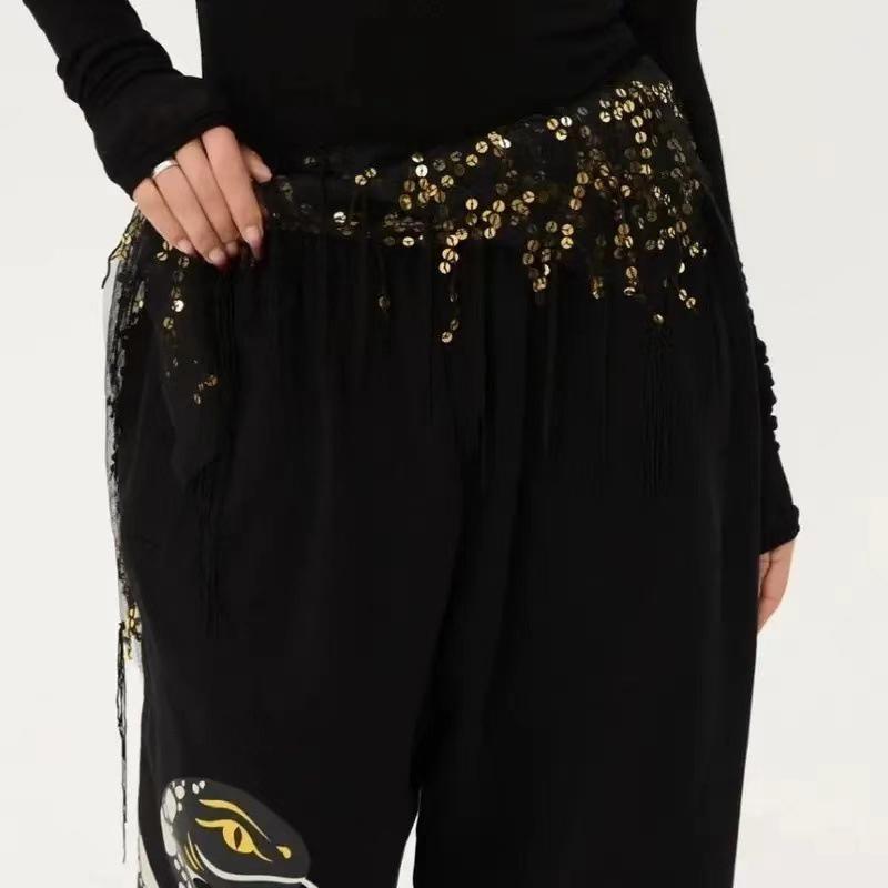 Versatile Belly Dance Waist Chain Tassel Triangular Scarf Waist Belt Jazz Dance Accessories Indian Dance Holiday Fart Curtain