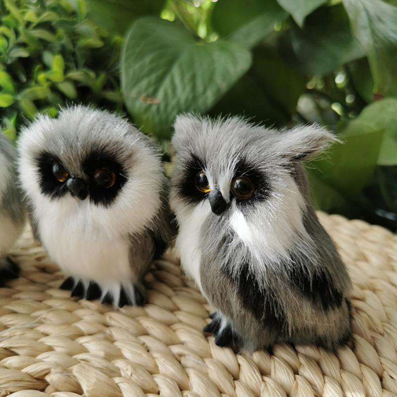Home Decor Artificial Fur Toy Plush Toys Simulated Owl Model Owl Static Model Gift for Kids