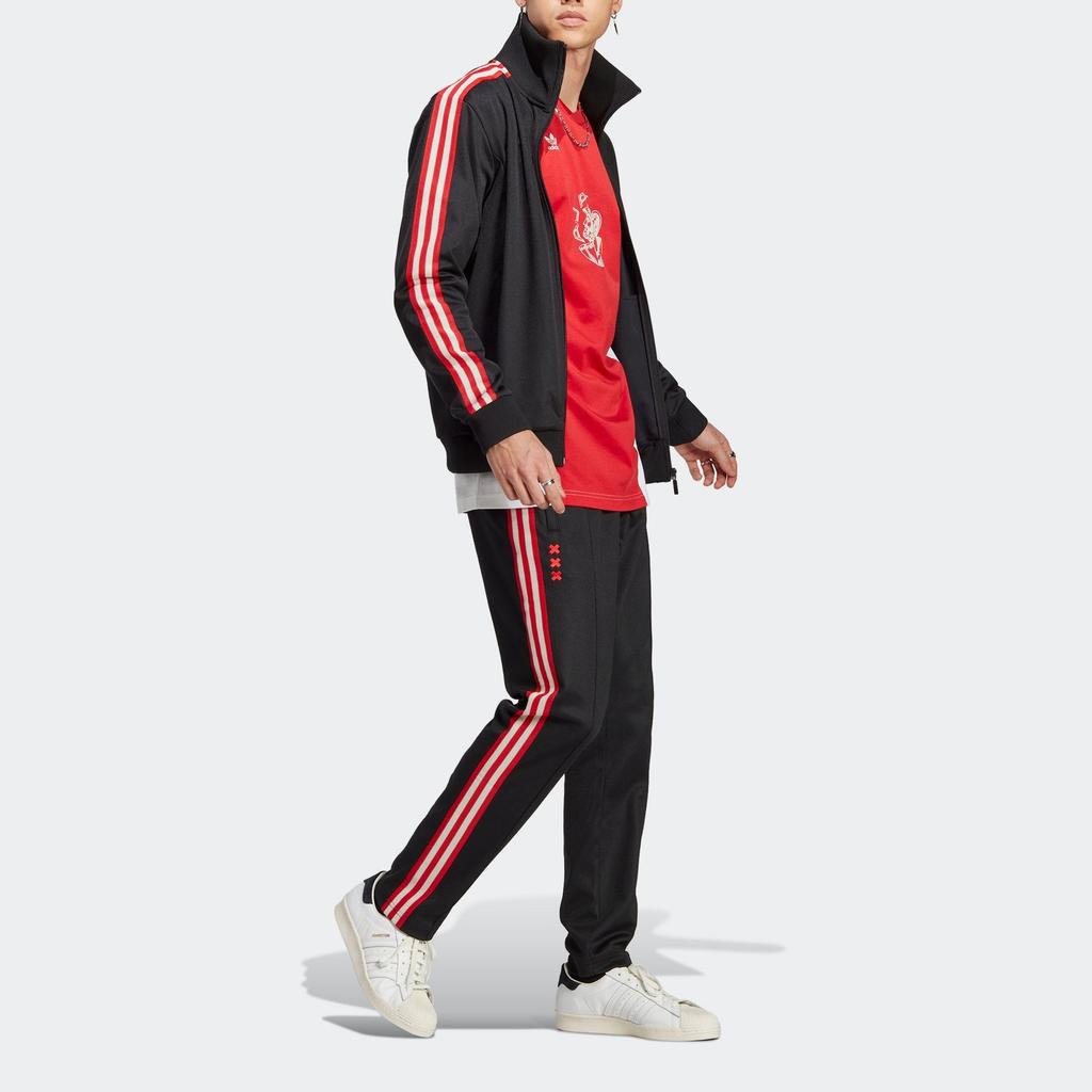 adidas Оригинальная повседневная спортивная куртка с логотипом в полоску и трилистником, мужская куртка с длинными рукавами, черная IN4719