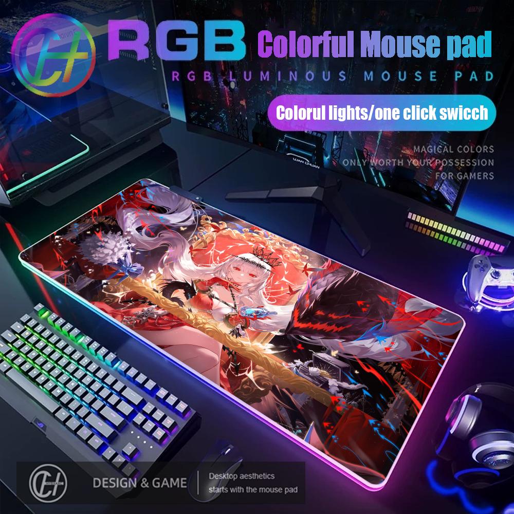 Arknights Амия Чен Нянь Даск Лин Скади Техас Большой Коврик для Мыши RGB Игровой Коврик для Мыши Стол Геймер Большой Светодиодный Свет XXL Коврик для Мыши