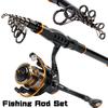 Fishing Set Carbon Fiber Spinning Telescopic Fishing Rod with 14 BB Fishing Reel Fishing Rod Combos