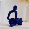 Abstract Flockeds Thinker Statue Resins Art Sculpture for Modern Home Decoration on Shelf or Desktop