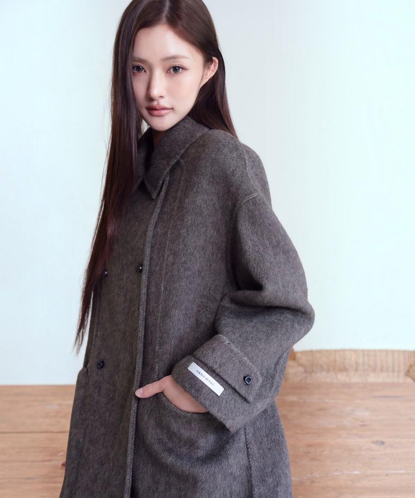 THE GREEN LAB Double Half Coat [Khaki Brown]